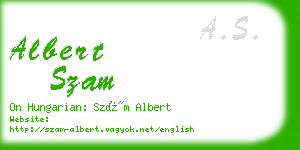 albert szam business card